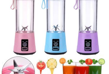 380Ml 6 Blades Usb Rechargeable Portable Electric Fruit Juicer Smoothie Blender with Built in Power Bank