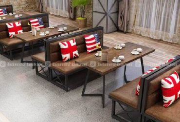 Modern Metal Sofa Cushions Restaurant Table Cafe